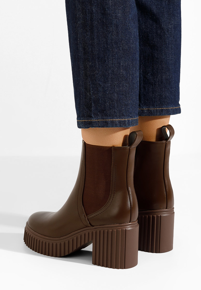Bottines à talon brunes Noraeva