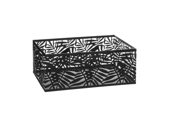 Lot de 3 Caisses de rangement Cagettes en Métal Noir ajouré