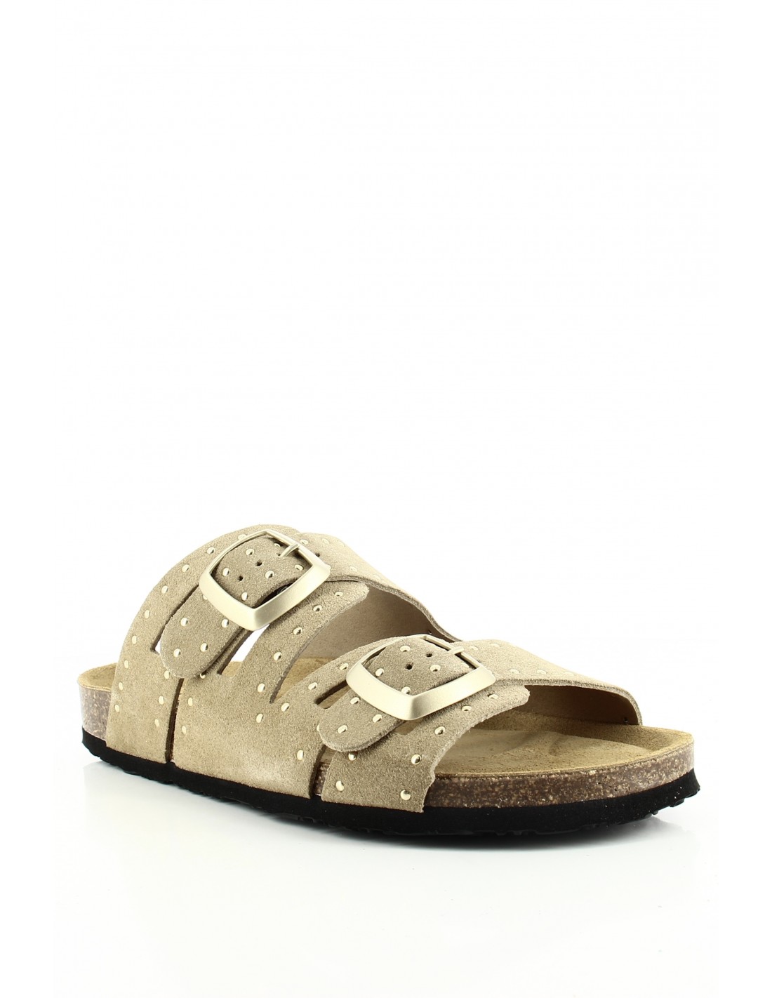 plakton Mules femme Bermudas Beige Cuir