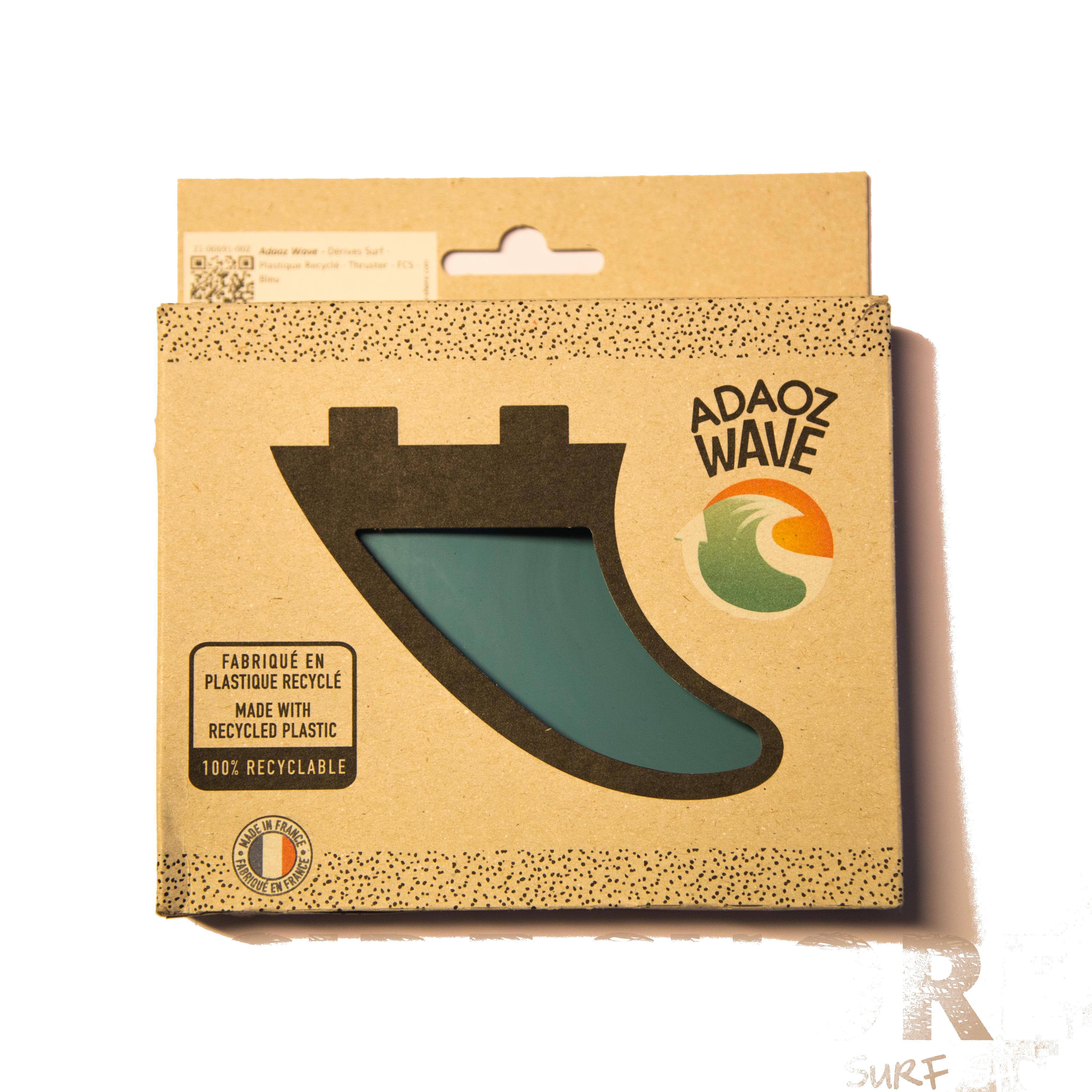 Adaoz Wave Dérives Surf - Plastique Recyclé - Thruster - FCS Blanc