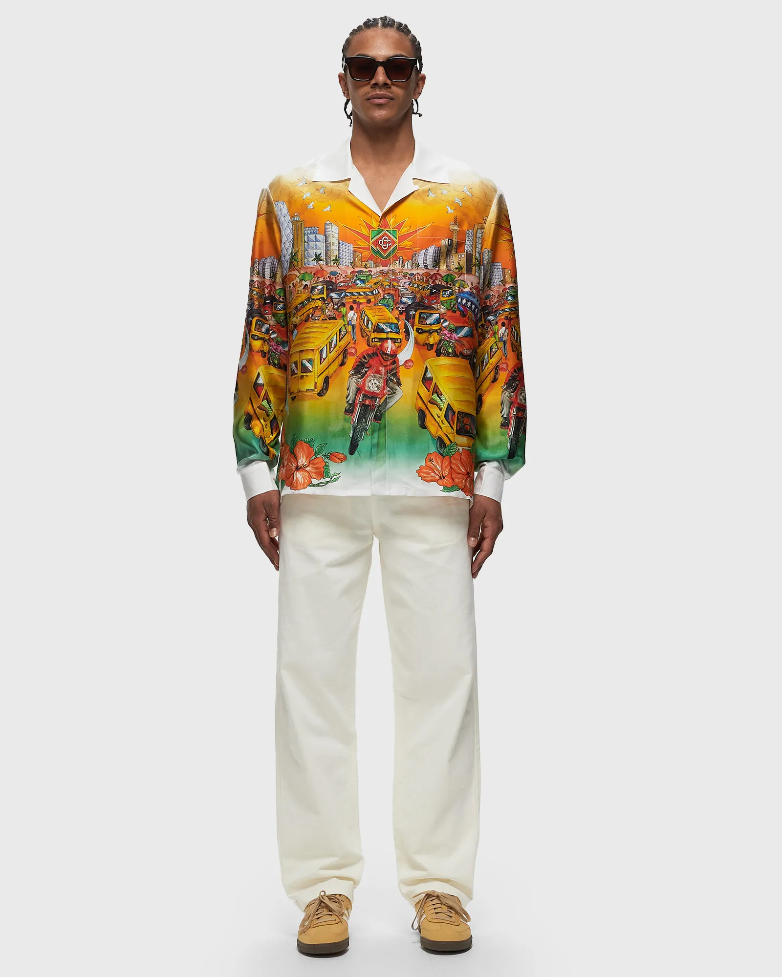 Casablanca UNISEX CUBAN COLLAR LONG SLEEVE SHIRT
