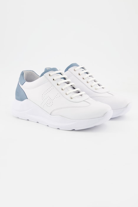Leder-Sneaker, Farbakzente, Weite H