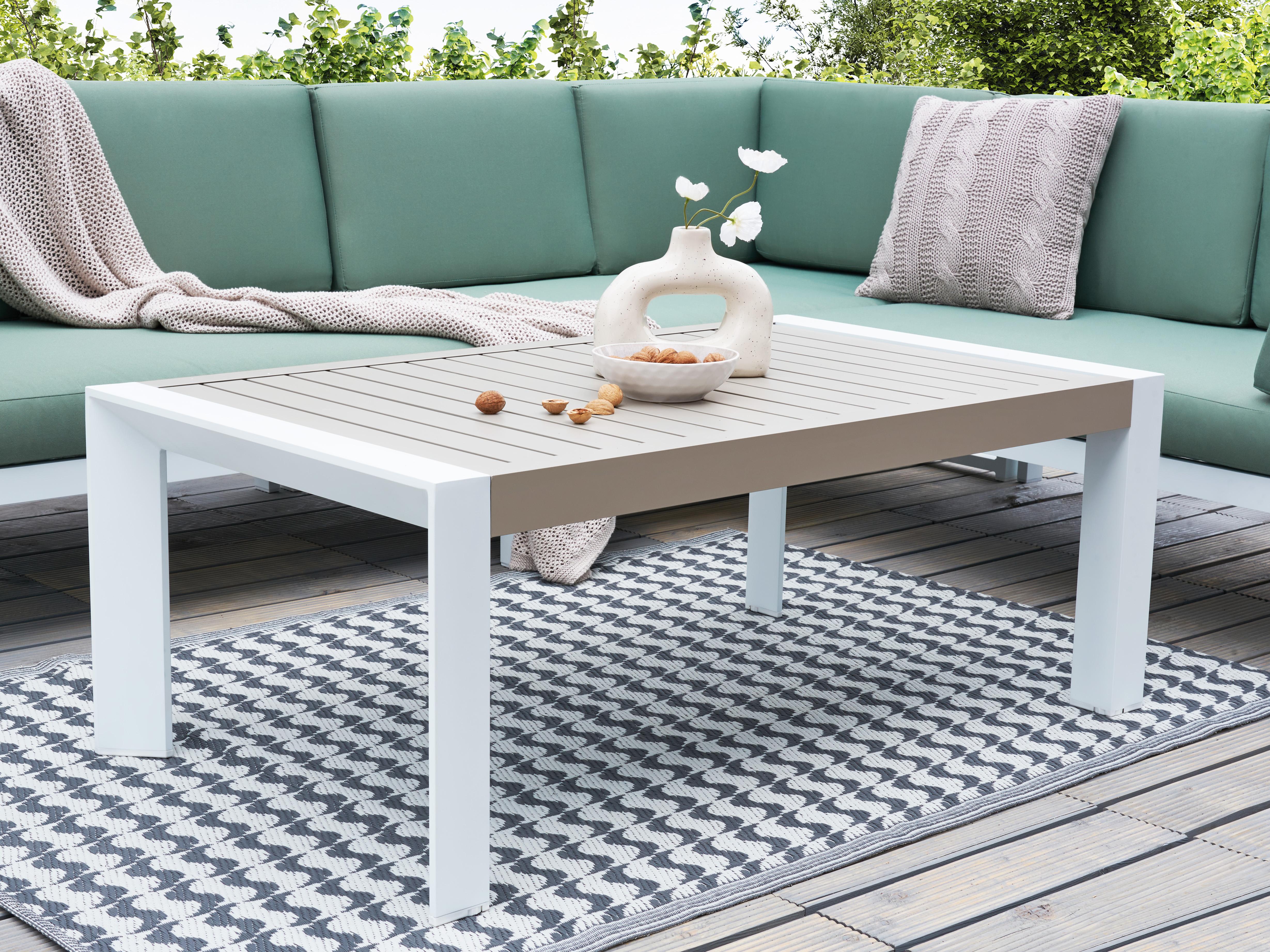 Tuin eettafel CASTELLA 120 cm 70 cm Metaal Taupe