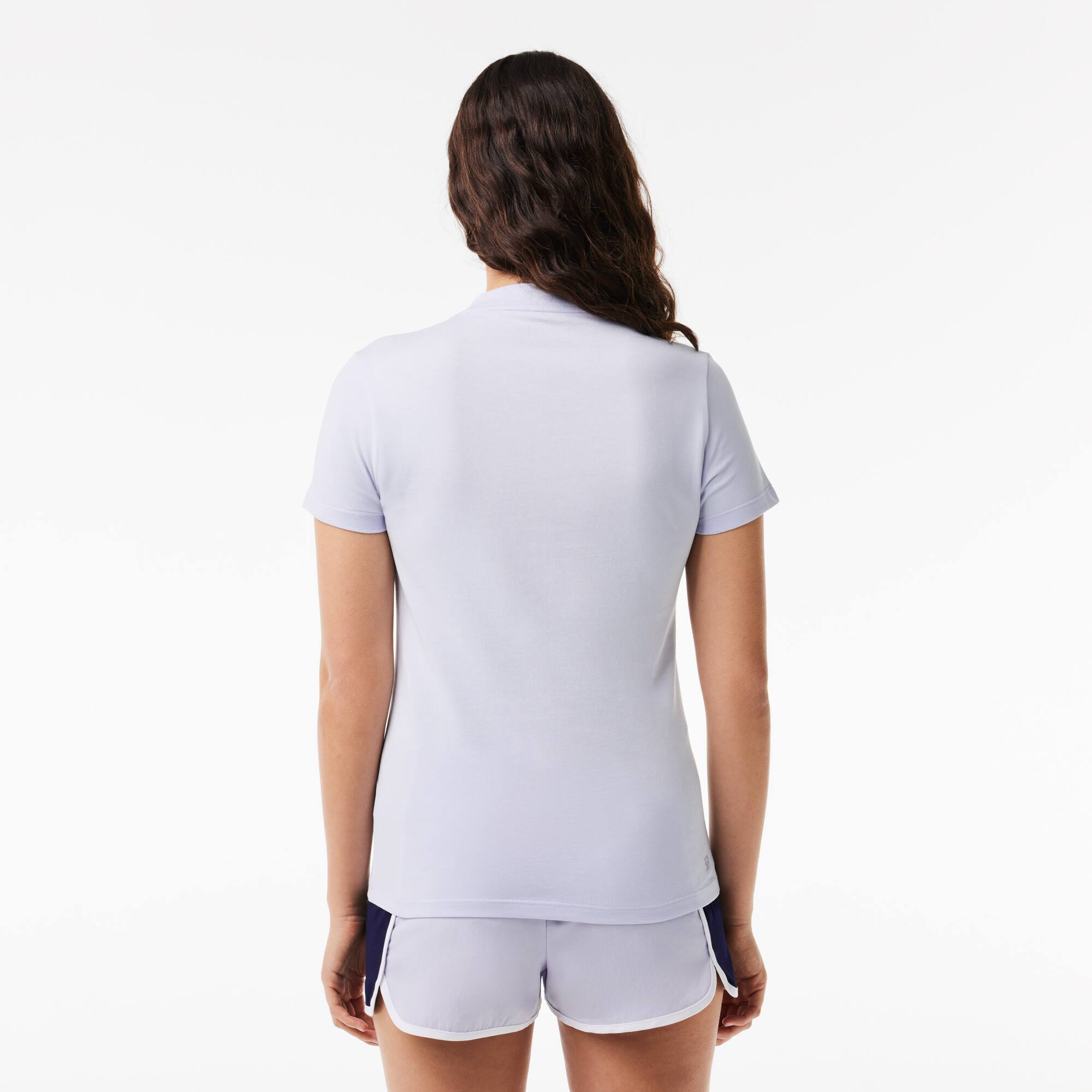 Damen Jersey T-Shirt aus Bio-Baumwolle T-Shirts - Blau - Lacoste - Damen