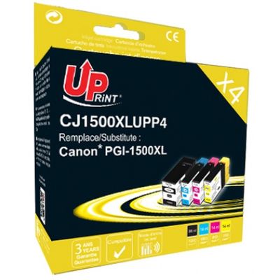 Cartouche compatible Canon PGI-1500XL - pack de 4 - noir, cyan, magenta, jaune - Uprint