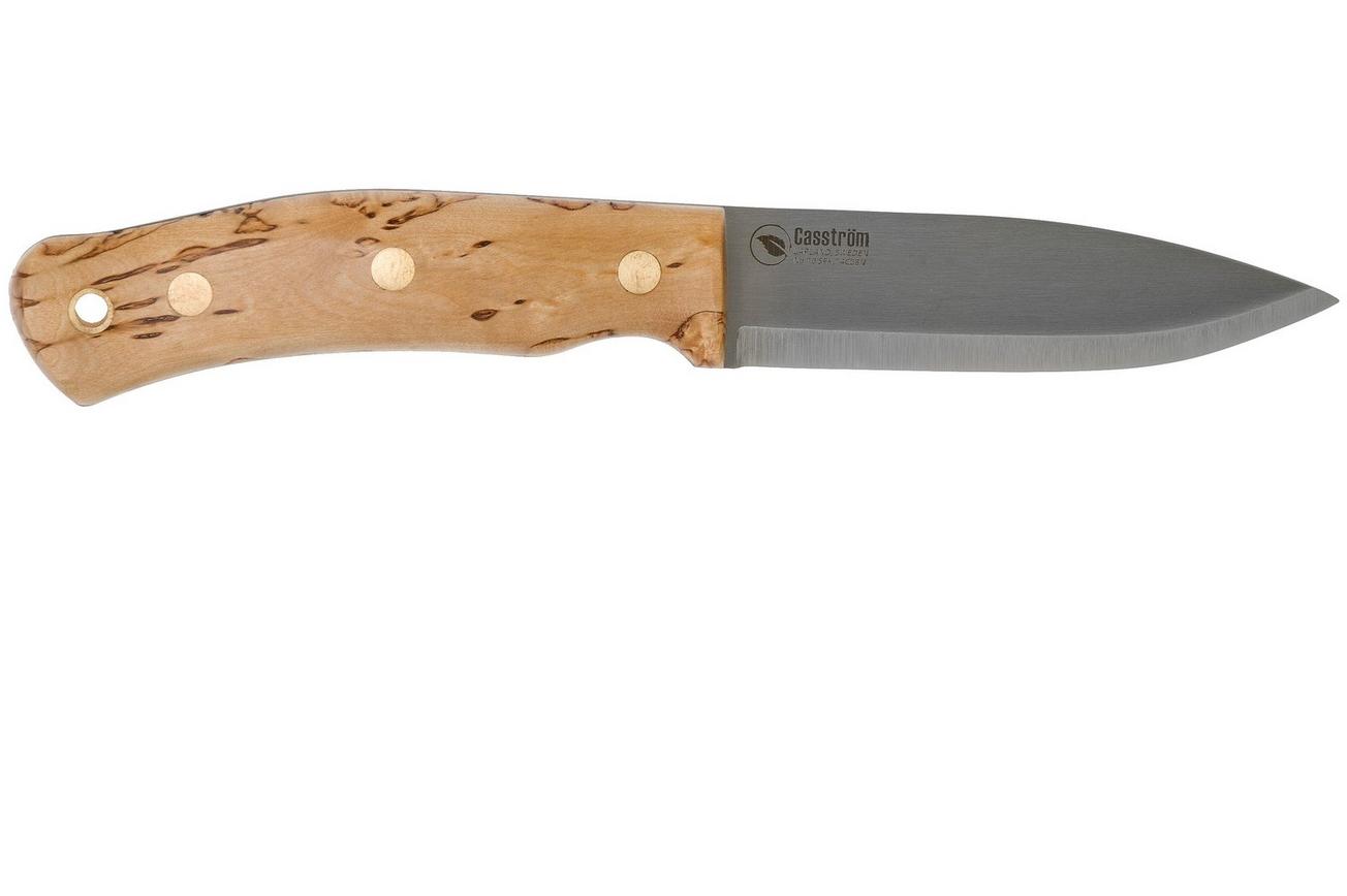 Casström No. 10 Swedish Forest Knife Curly Birch, 14C28N Scandi Grind 13128 met firesteel