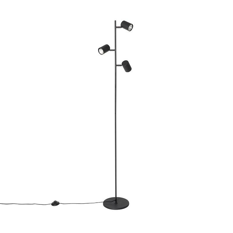 Moderne vloerlamp zwart 3-lichts - Jeana