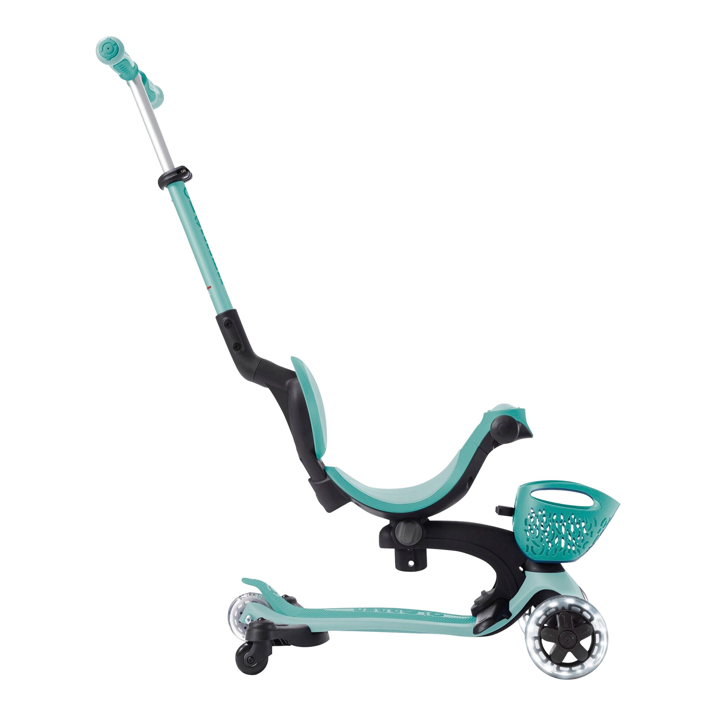 Globber Scooter 3in1 Go-Up Baby 360 mit Leuchtrollen und Leuchtmodul mint