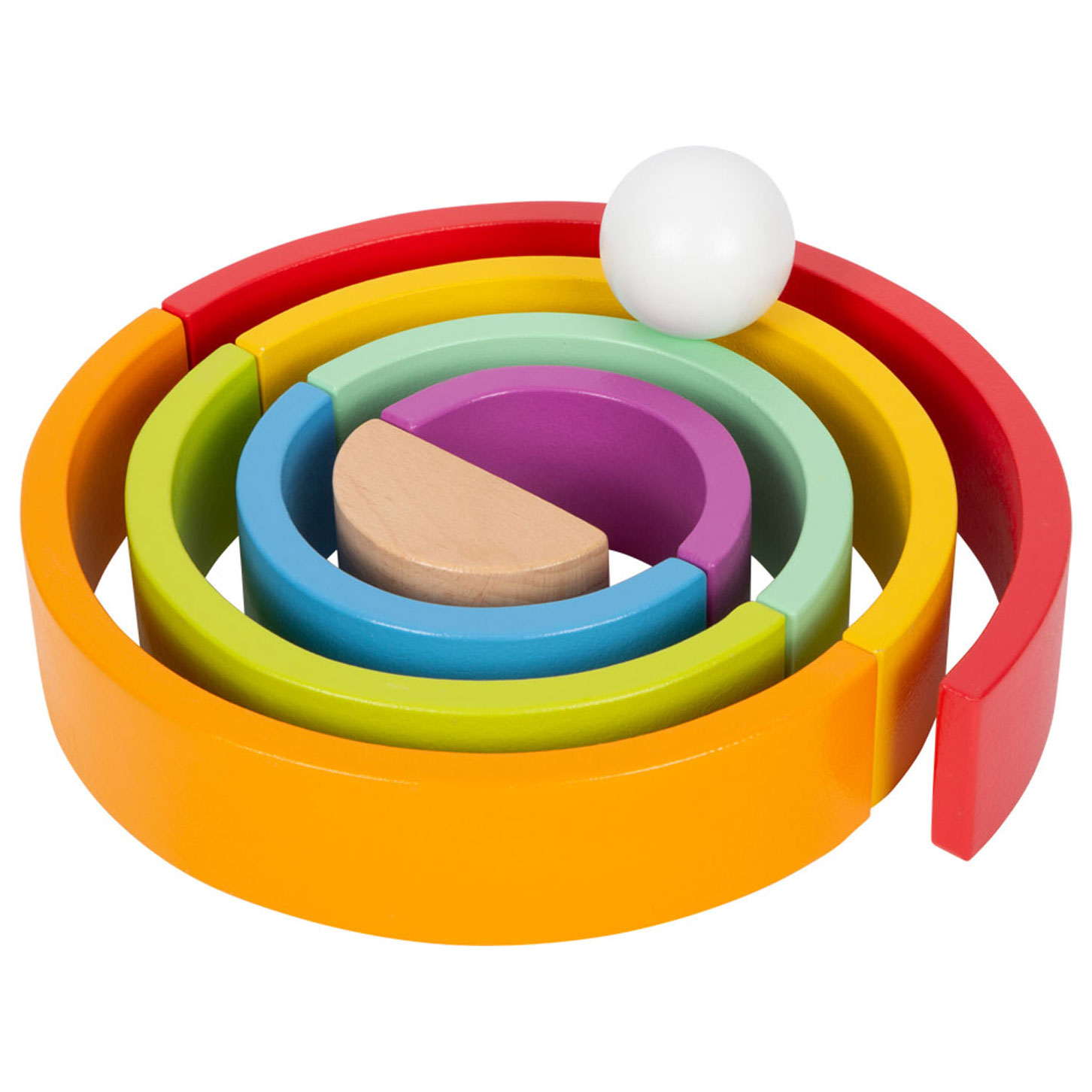 Small Foot-Houten Bouwblokken Regenboog, 9dlg.