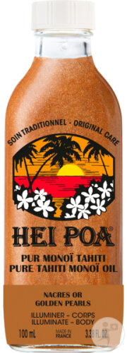 Hei Poa Pur Monoï Tahiti Tiaré Nacres Or Sublimatrices Flacon 100ml