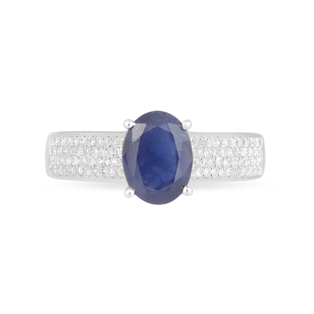 Bague Crista Or Blanc Saphir Et Diamant