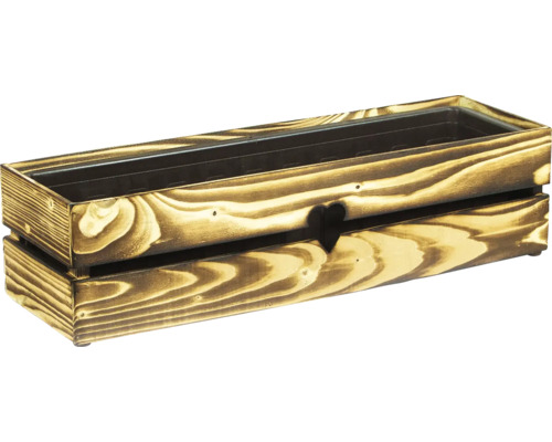 Houten bloembak 42 x 19 x 15 cm bruin