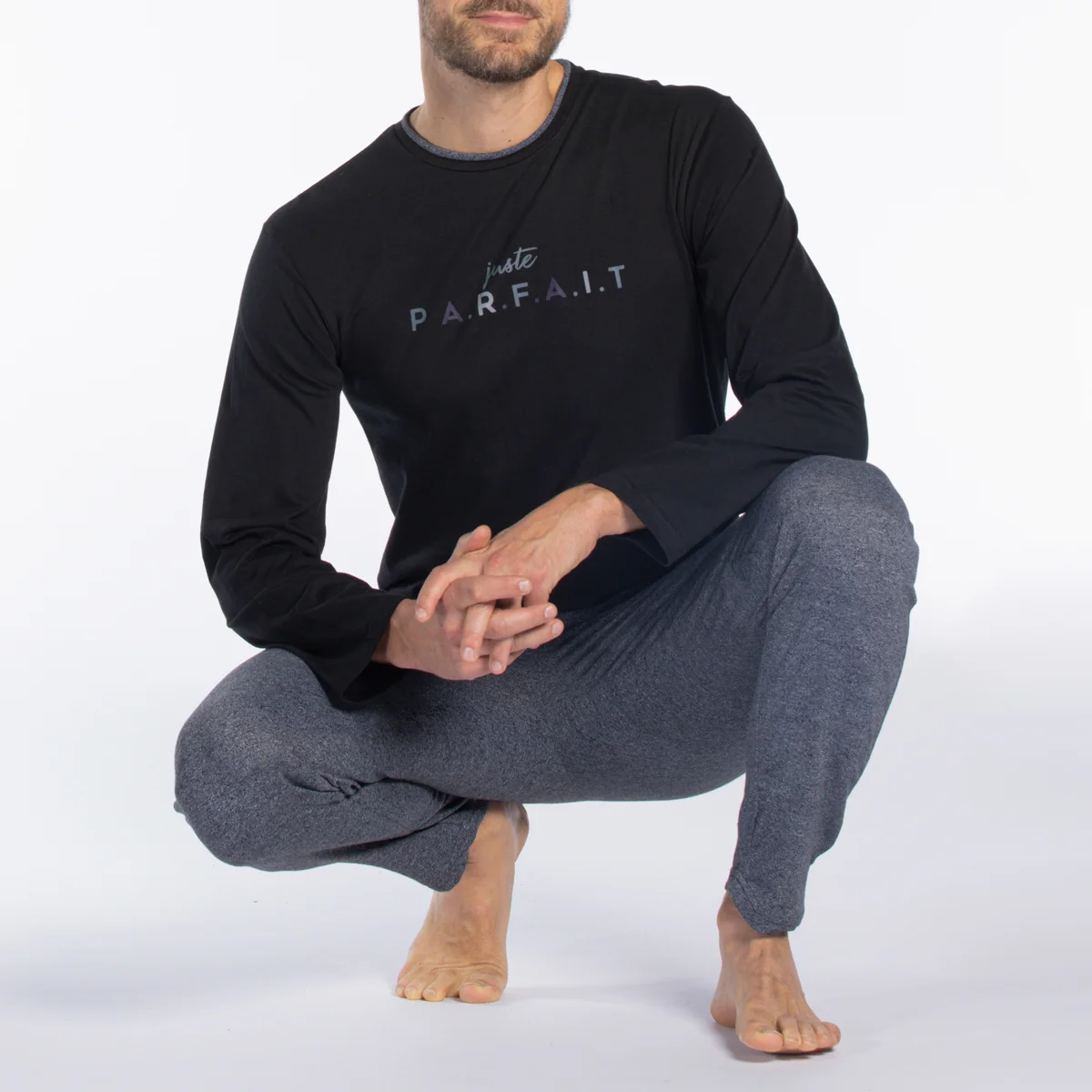 Pyjama homme PARFAIT noir/gris