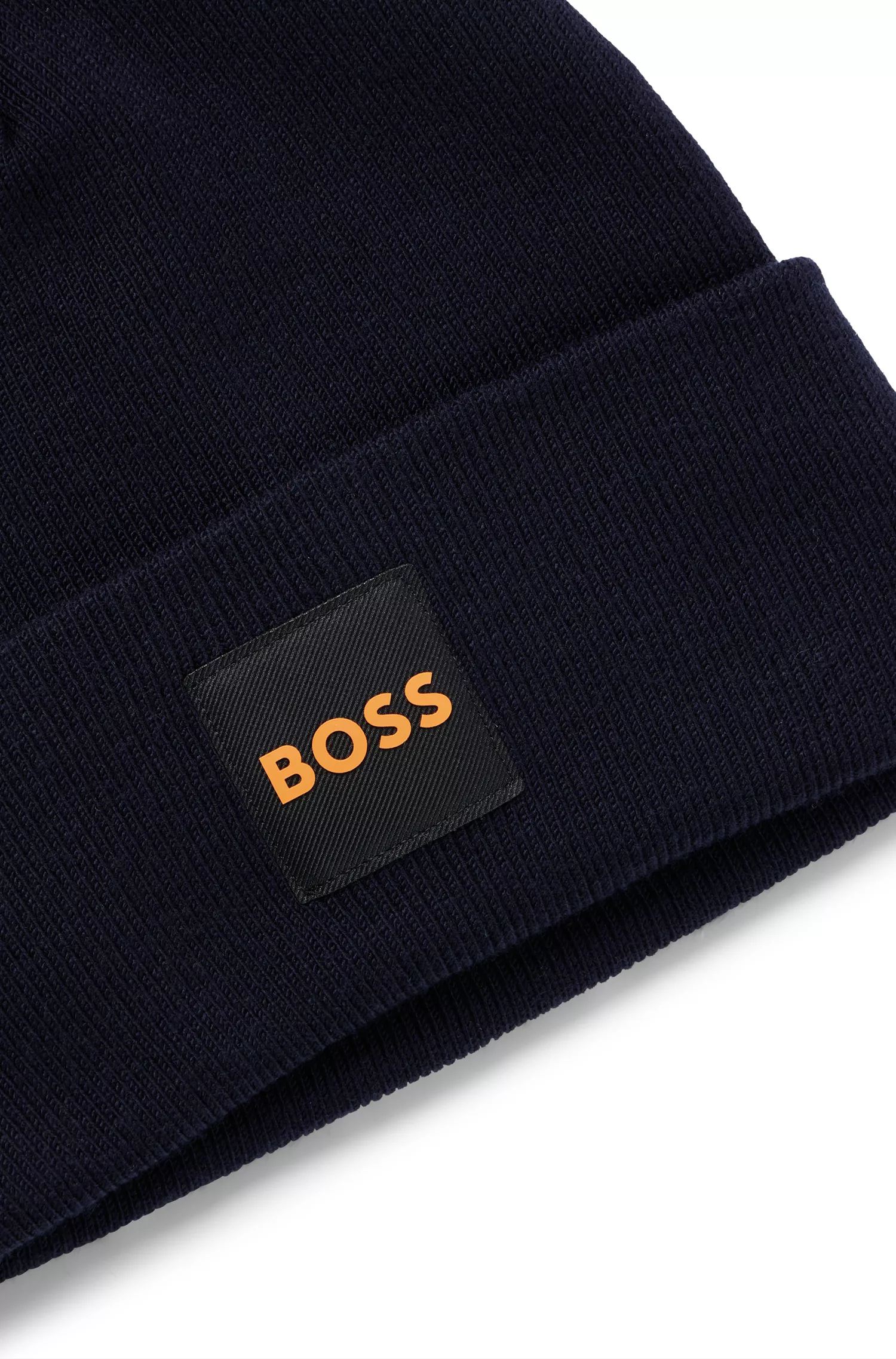 Gorro BOSS laranja de camada dupla com patch de logotipo
