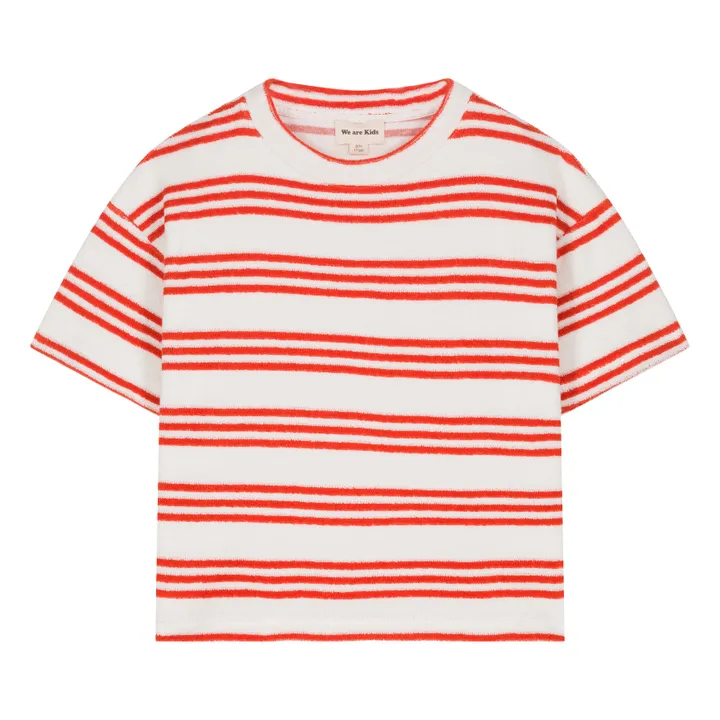 We Are Kids T-Shirt Jordan Rayure Eponge Bio | Rouge