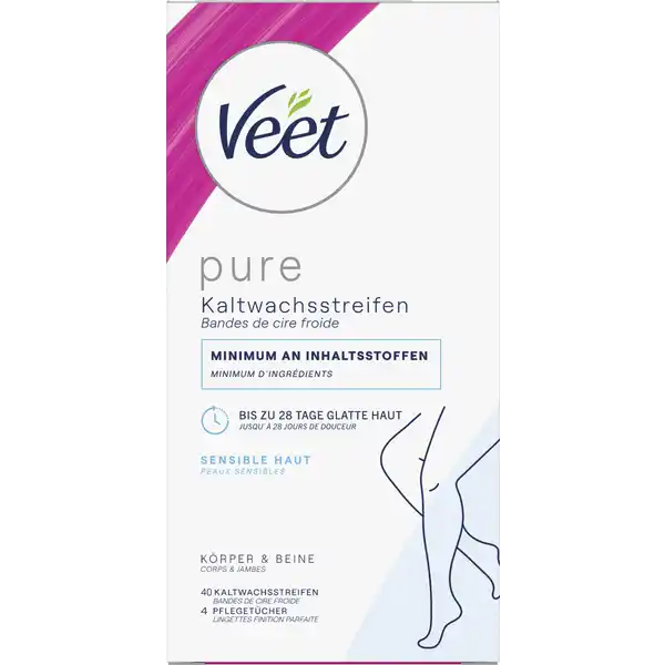 PURE Kaltwachsstreifen Beine & Körper, sensible Haut