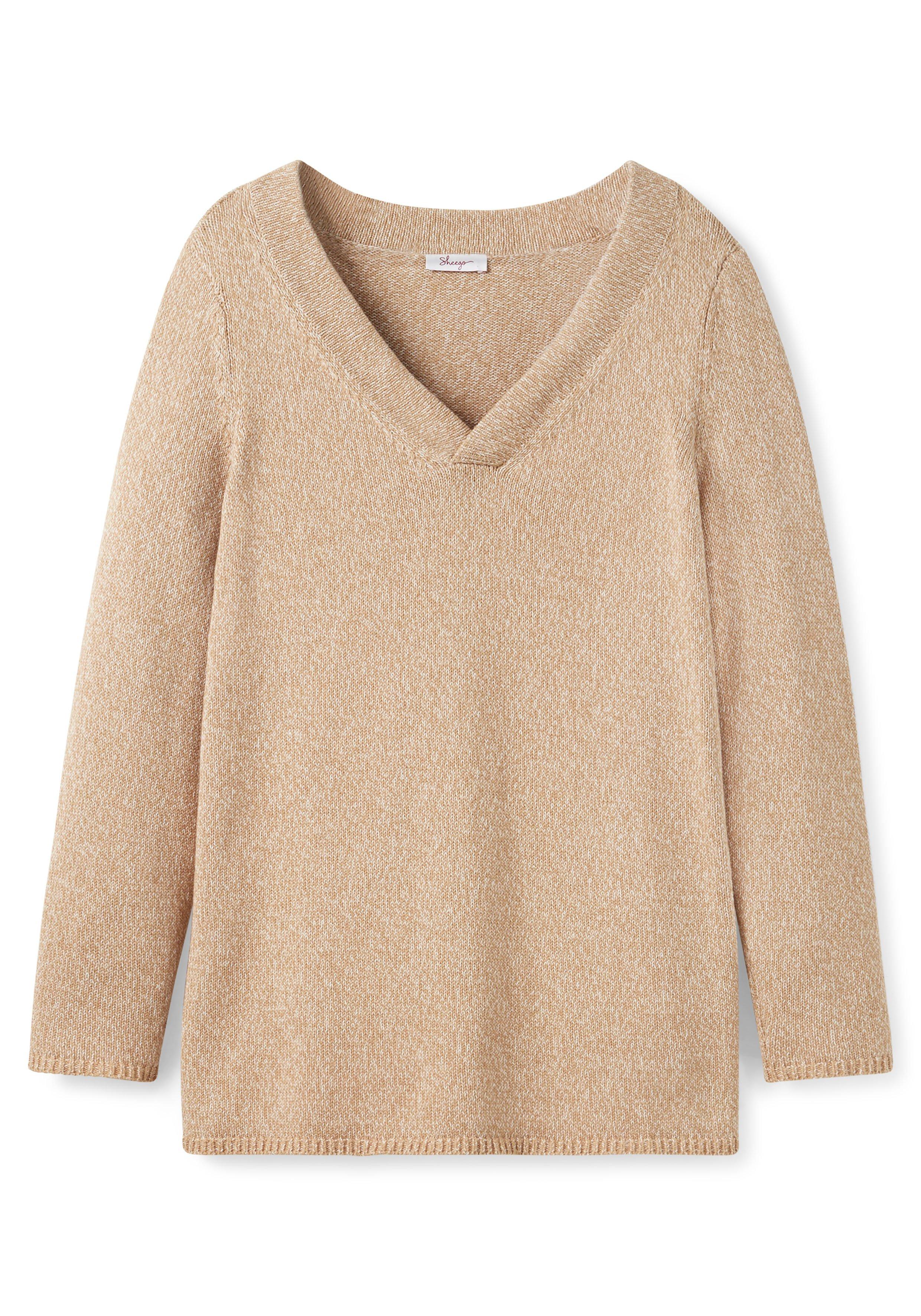 Pullover mit V-Ausschnitt und breiter Blende