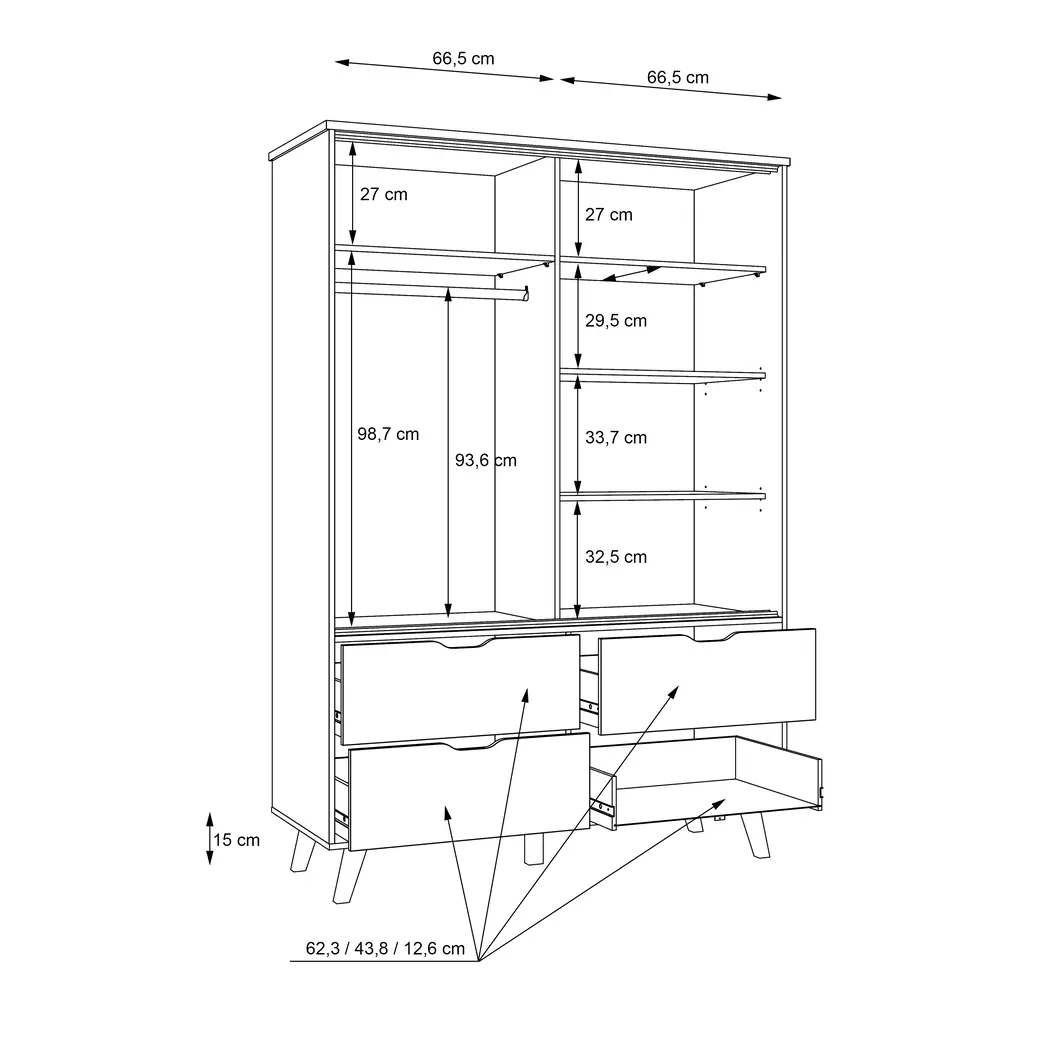 Schwebetürenschrank Vankka 139 x 202 cm