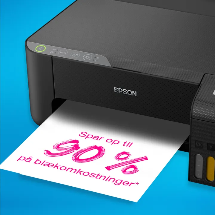 Epson EcoTank ET-1810 - Printer - farve - blækprinter - kan genopfyldes - A4 - 5760 x 1440 dpi - op til 10 spm (mono) / op til 5 spm (farve) - kapacitet: 100 ark - USB, Wi-Fi - sort