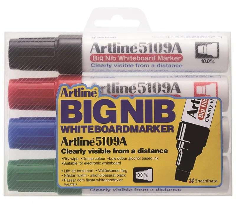 Whiteboardmarker Artline 5109A BIG med 4 stk. ass. farver