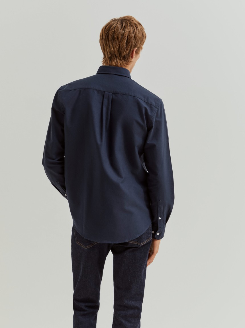 Camisa oxford regular fit em algodão