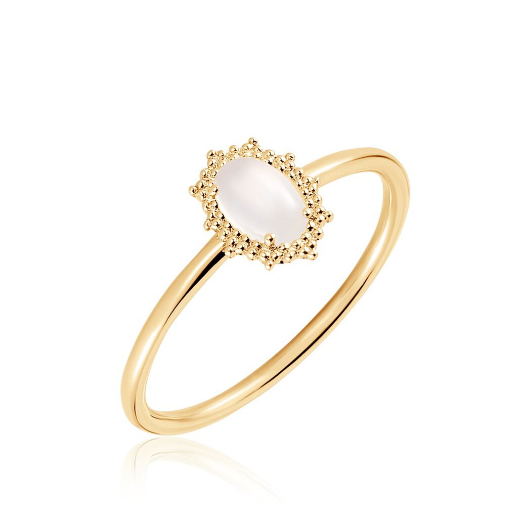 Bague Vintage Love Plaqué Or Jaune Pierre De Lune