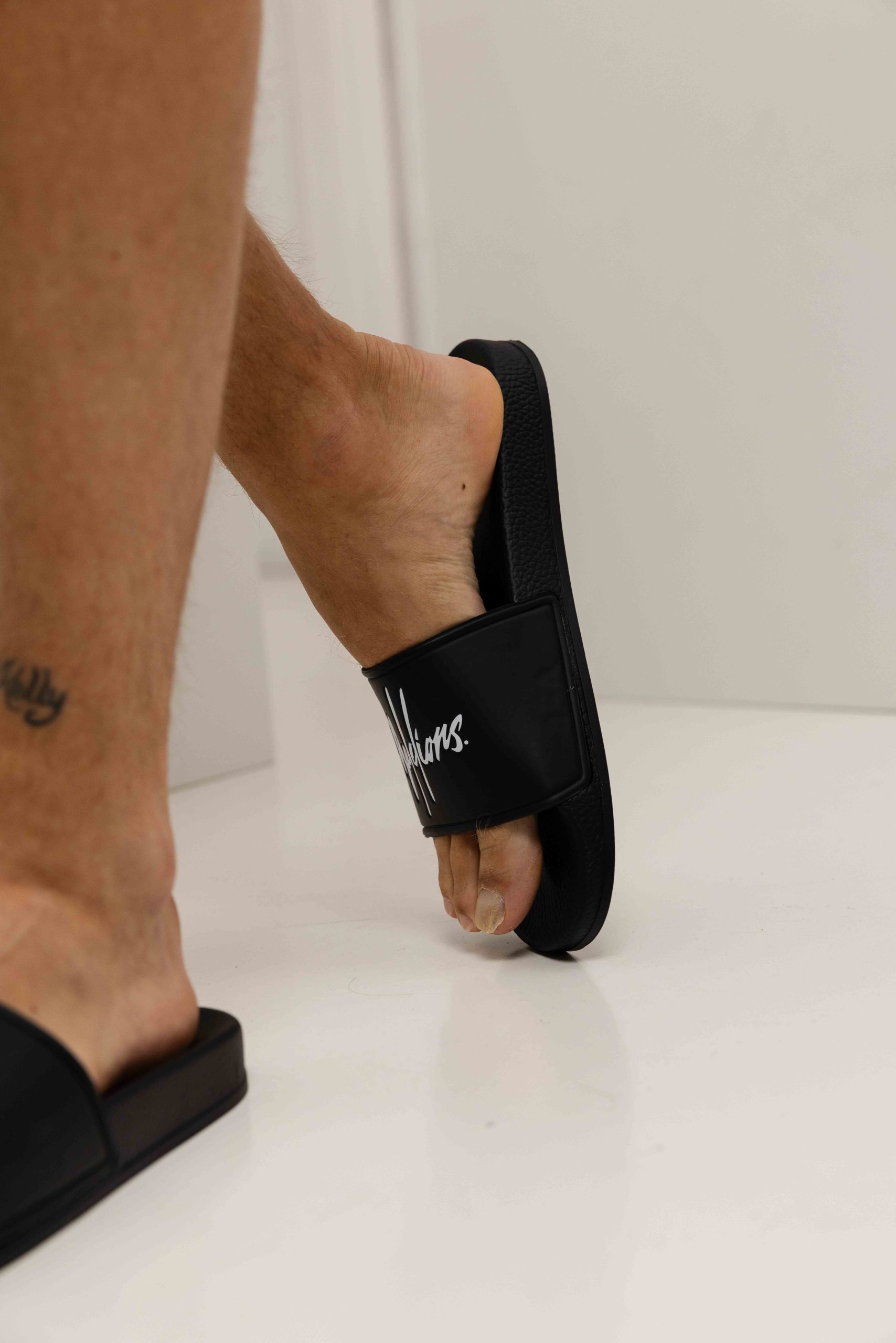 Malelions Signature Slippers Heren Zwart/Wit