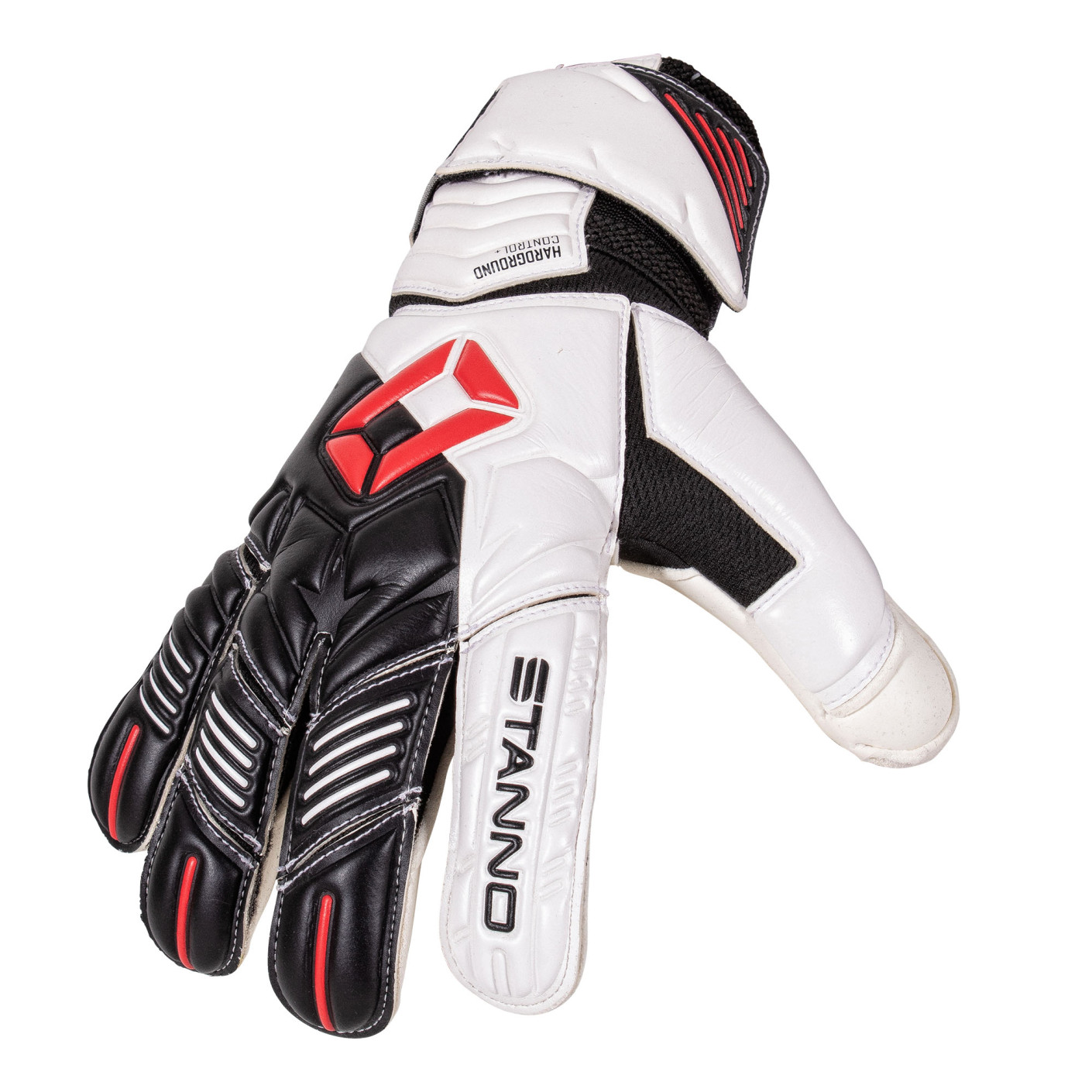 Stanno Hardground RFH IV Keepershandschoenen Wit Zwart Rood