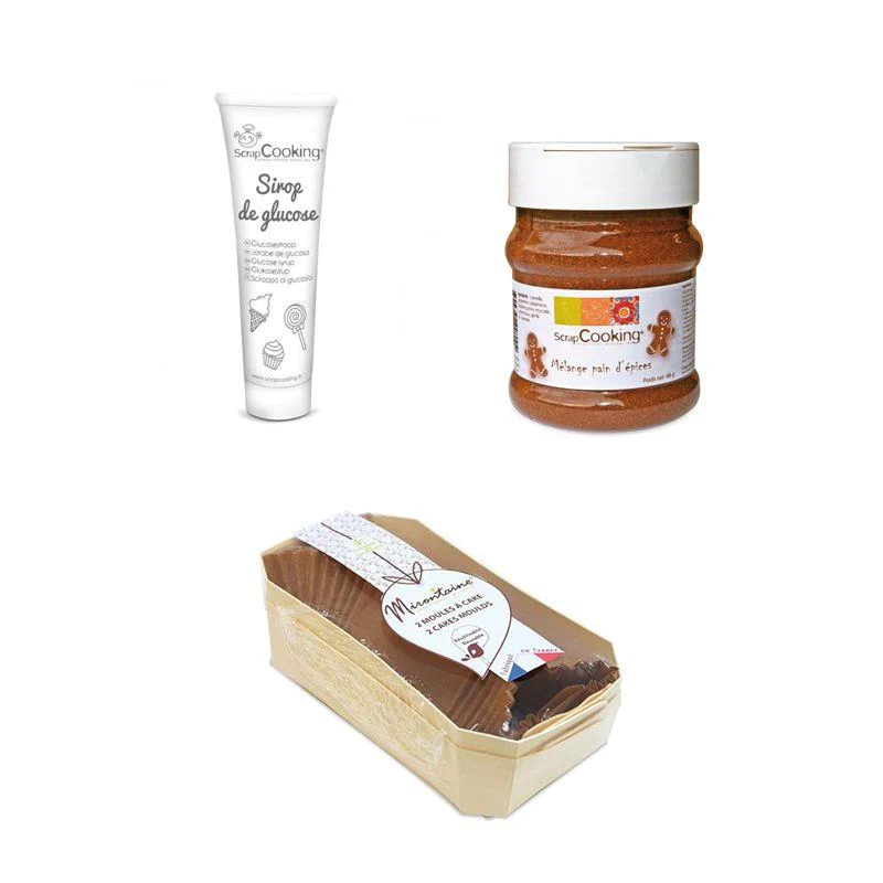 Coffret pain d'épices 2 moules bois 21 cm Scrapcooking