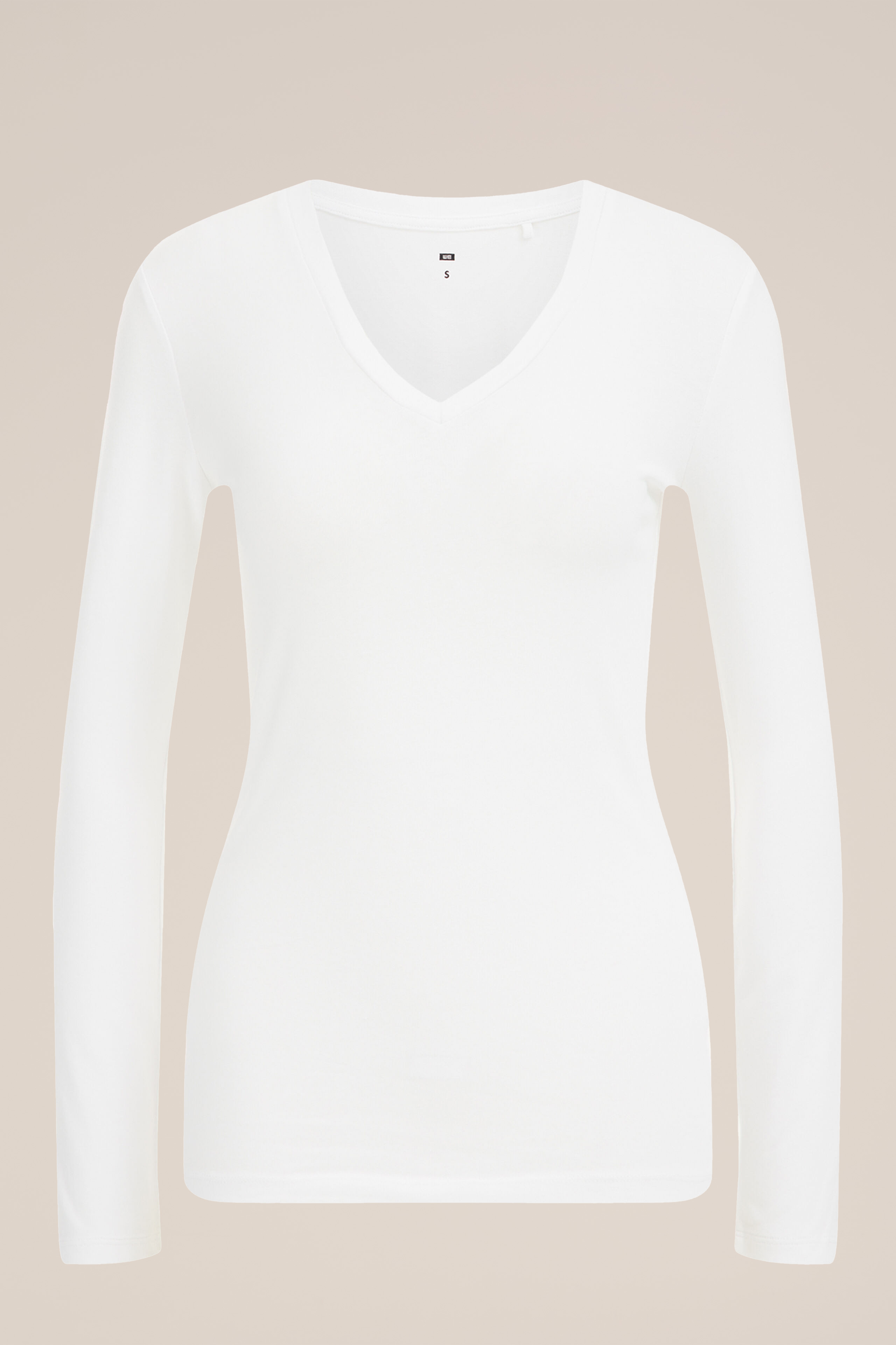 T-shirt met V-hals WE Fashion Wit