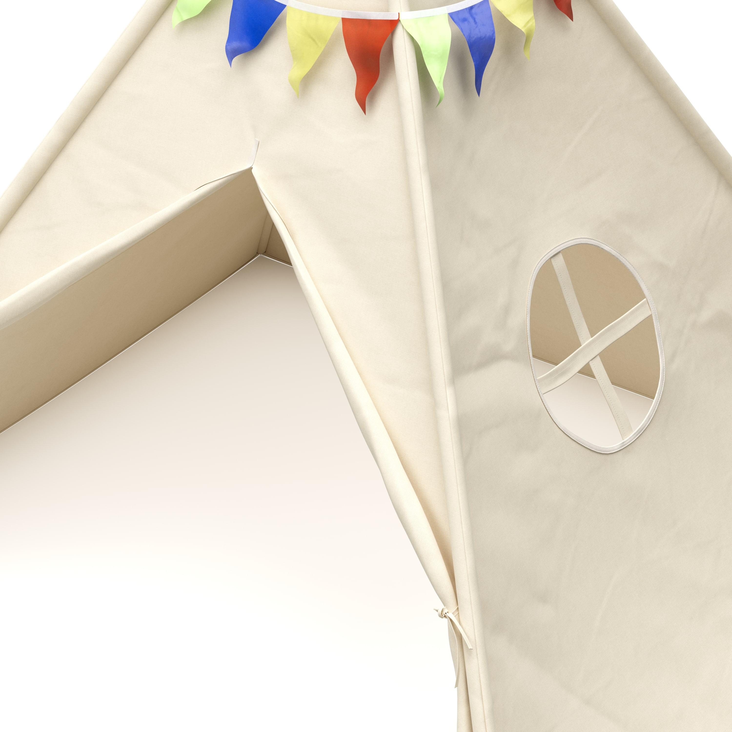 Spielzelt Tipi mit Lichterkette beige