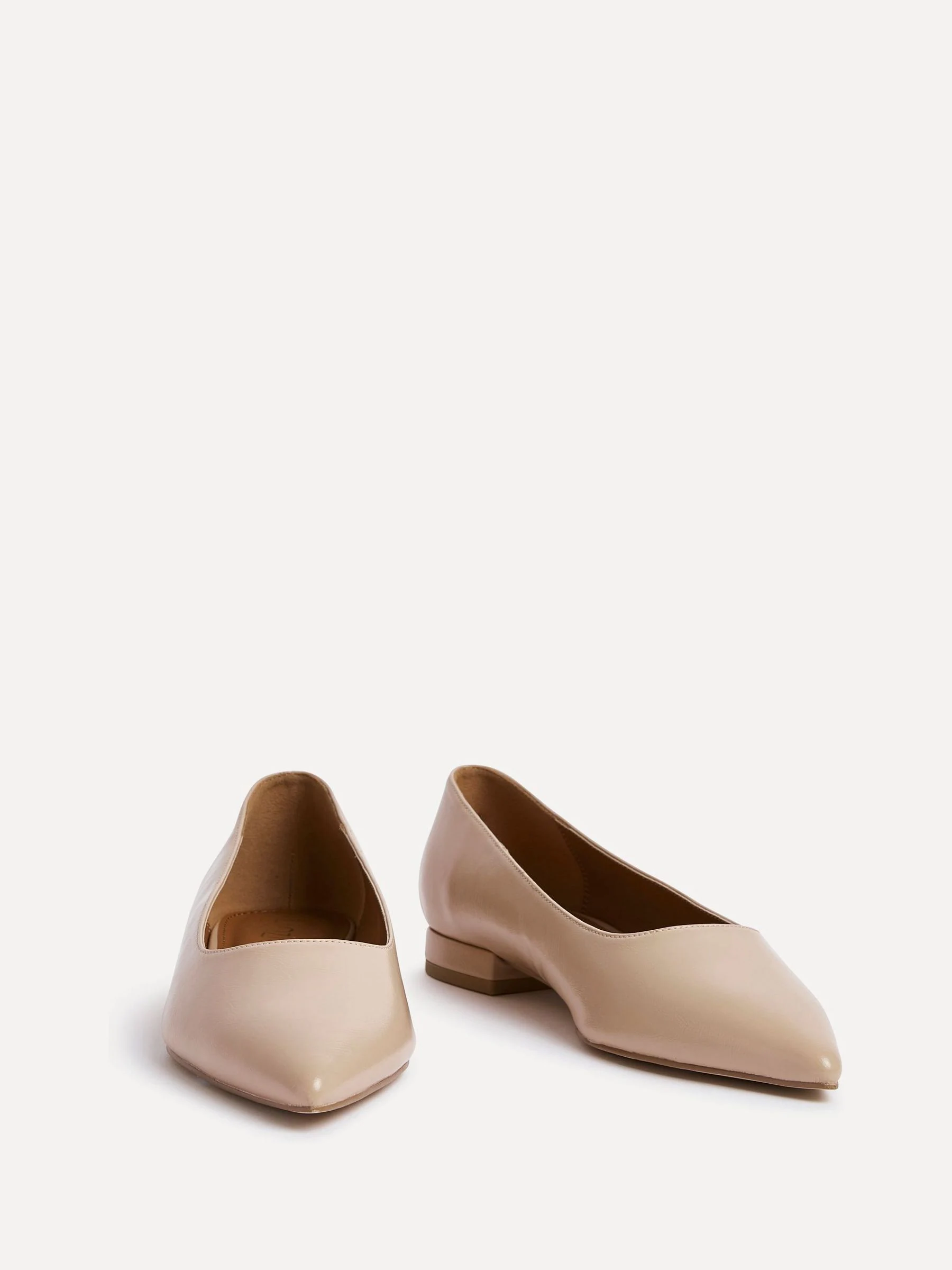 Licht beige - Linzi Wide Fit Compete Pointed Toe Ballet Flat Shoes