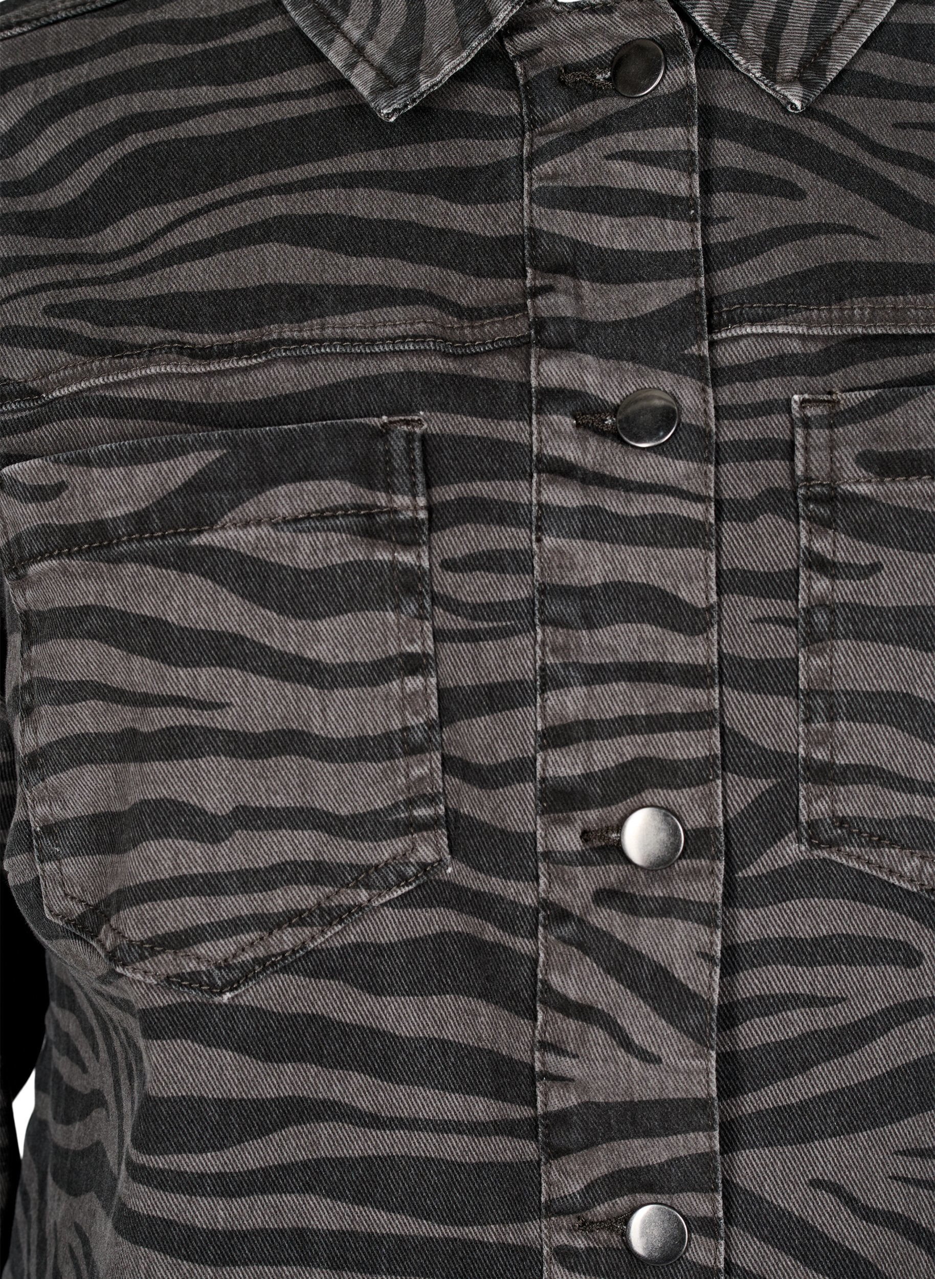 Denimskjorte i zebraprint med knapper