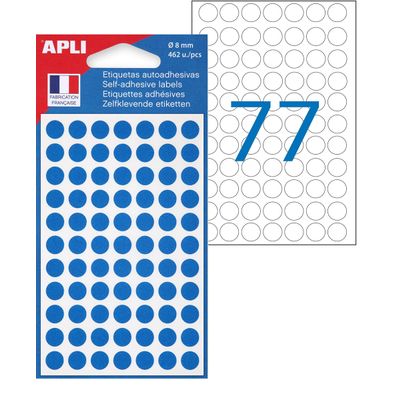 Apli Agipa - 462 Pastilles adhésives - bleu - diamètre 8 mm - réf 111832