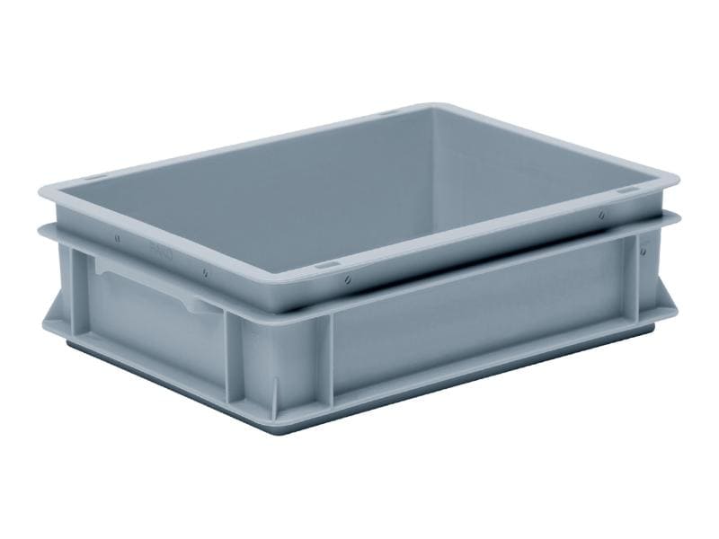 Utz Stapelbehälter RAKO 400x300x117 Grau Stapelbox mit Muschelgriffen, 1 Stück, grau