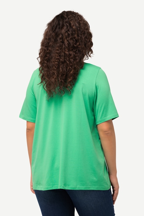 T-Shirt, A-Linie, Tunika-Ausschnitt, Halbarm
