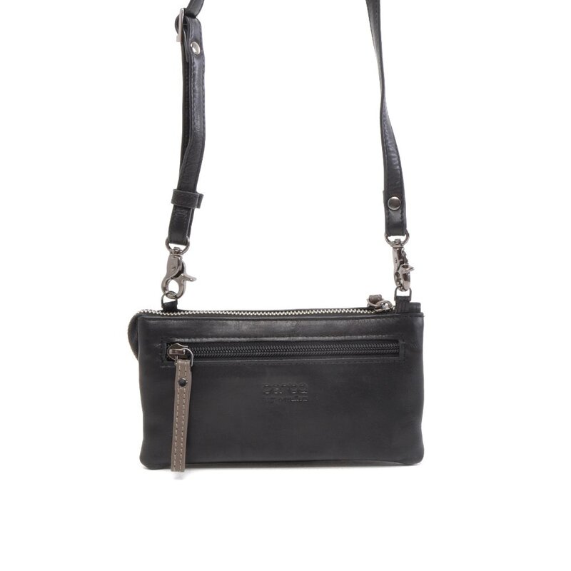 Berba Soft Crossbody Tas Zwart – Taupe