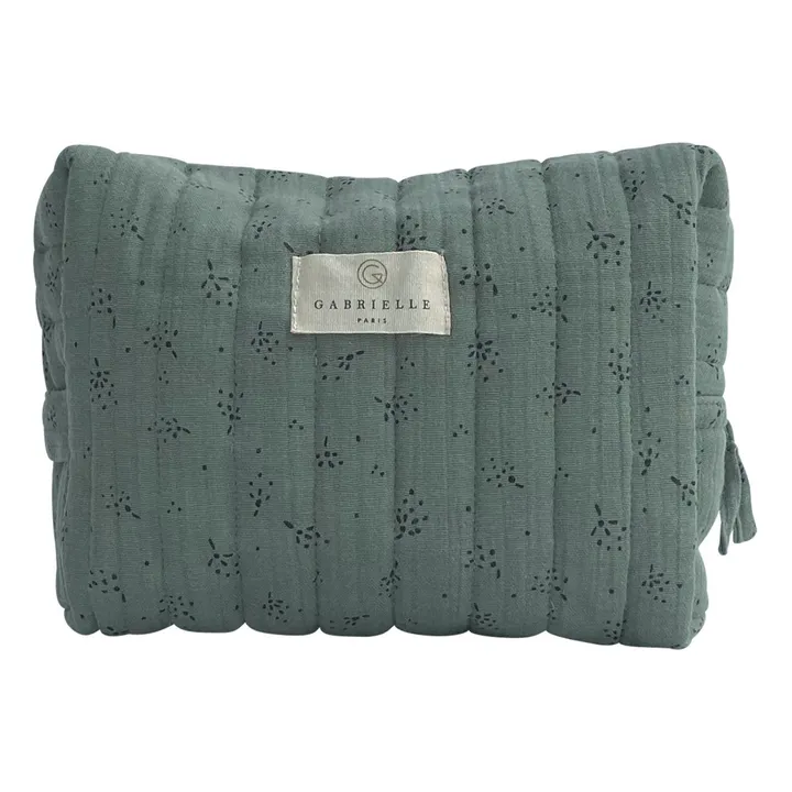 Gabrielle Paris Trousse de toilette en coton bio | Vert Eucalyptus