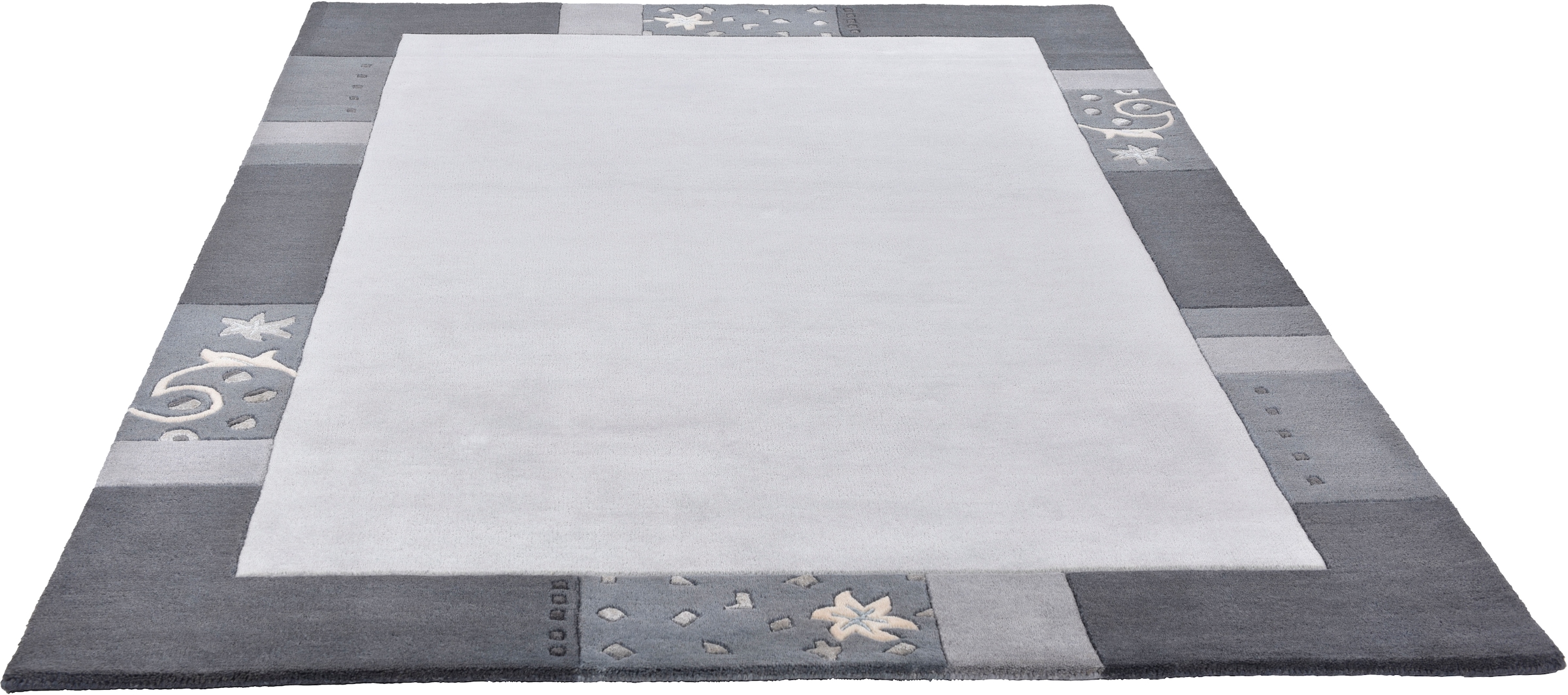 THEKO Wollteppich »Royal Ganges« rechteckig 13 mm Höhe 95% Wolle, mit Bordüre, ideal im Wohnzimmer & Schlafzimmer