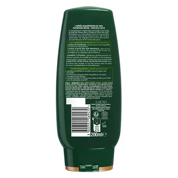 La Provençale Rich Nutrition 2 em 1: Condicionador, Desembaraçante e Máscara Orgânica 200ml