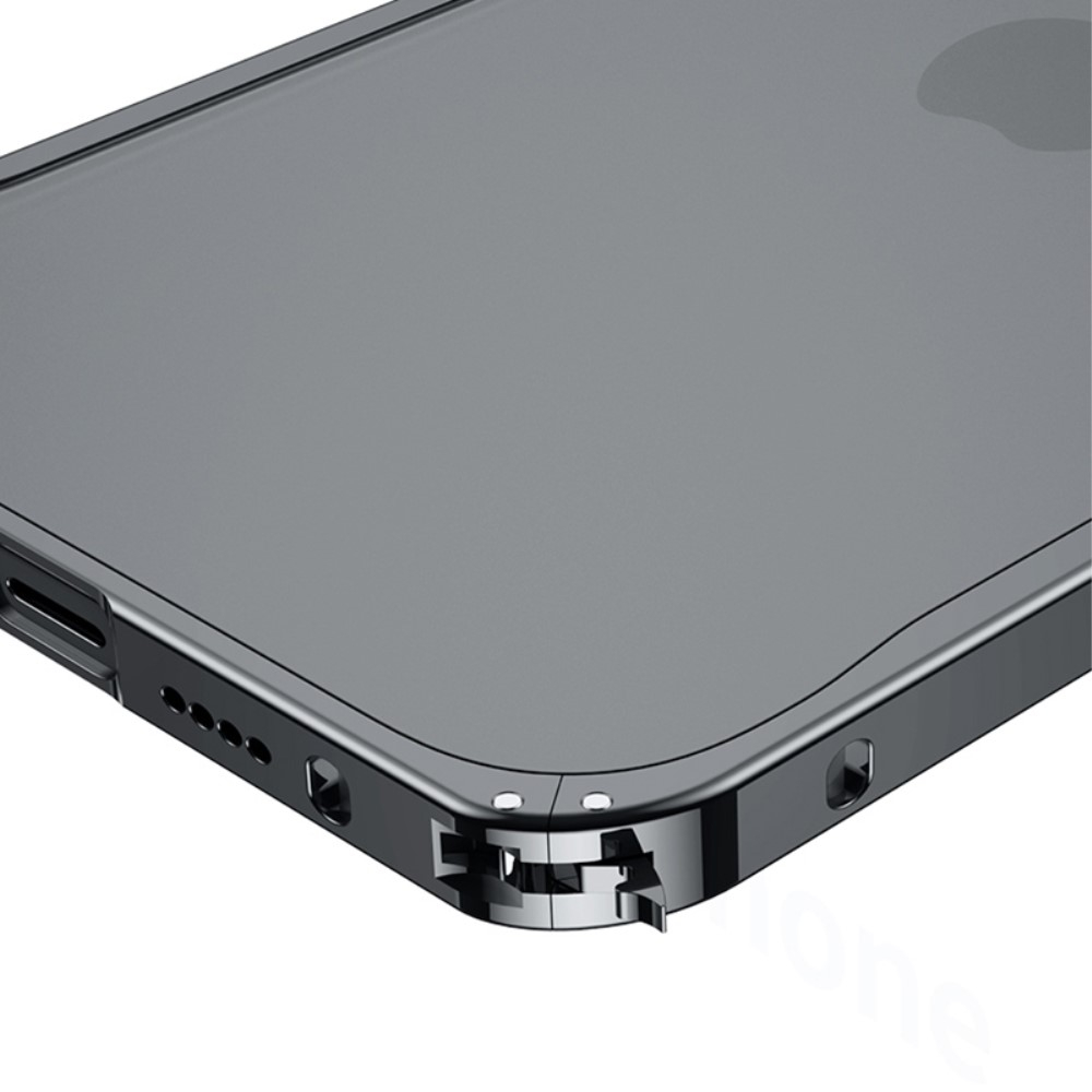 iPhone 12 Magnetische Alu Schutzhülle mit Panzer Glas Backcover   Kameraschutz (Magnet-Technologie) - Blau