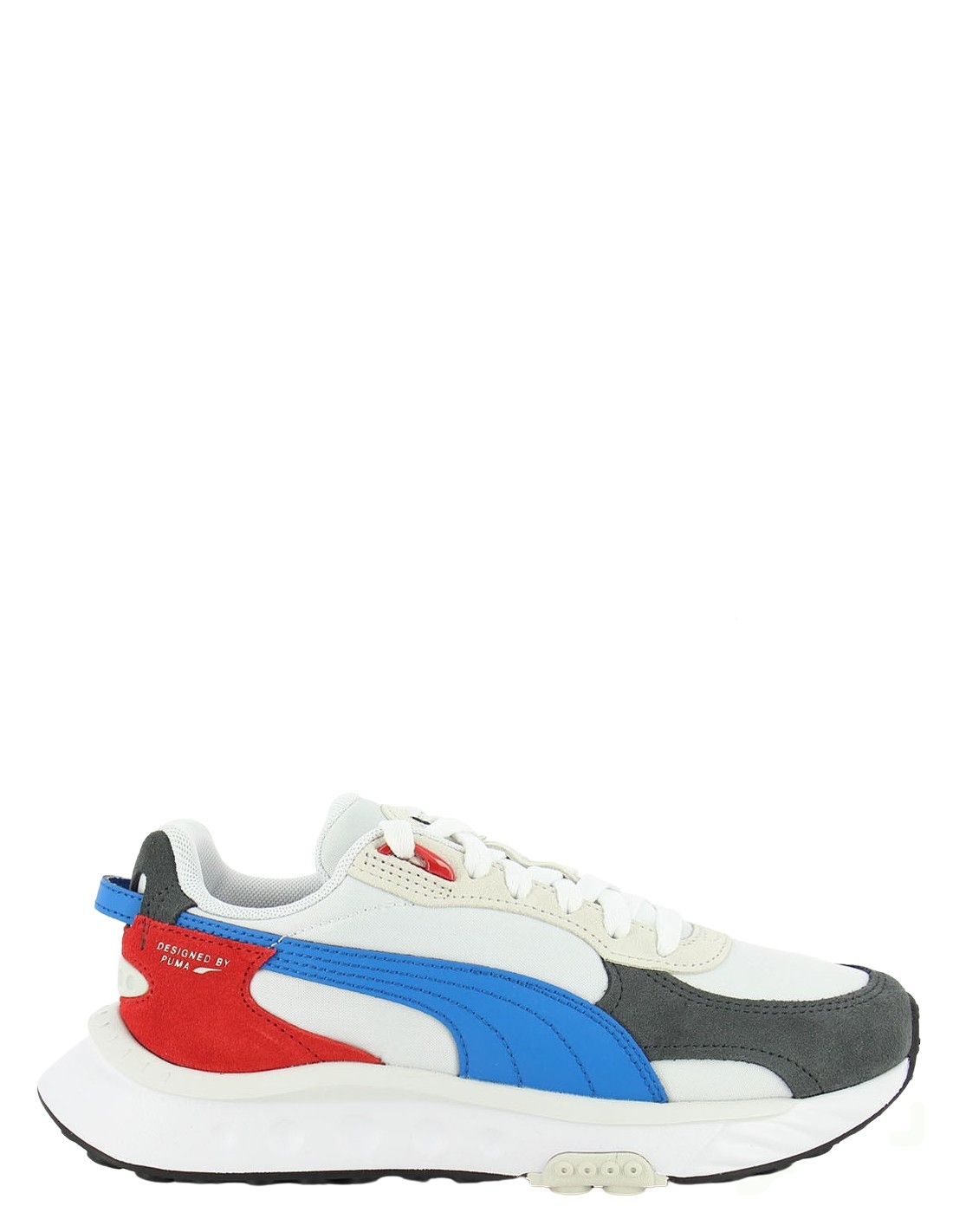 puma sneakers femme wild rider roll blanc/rouge/bleu/gris