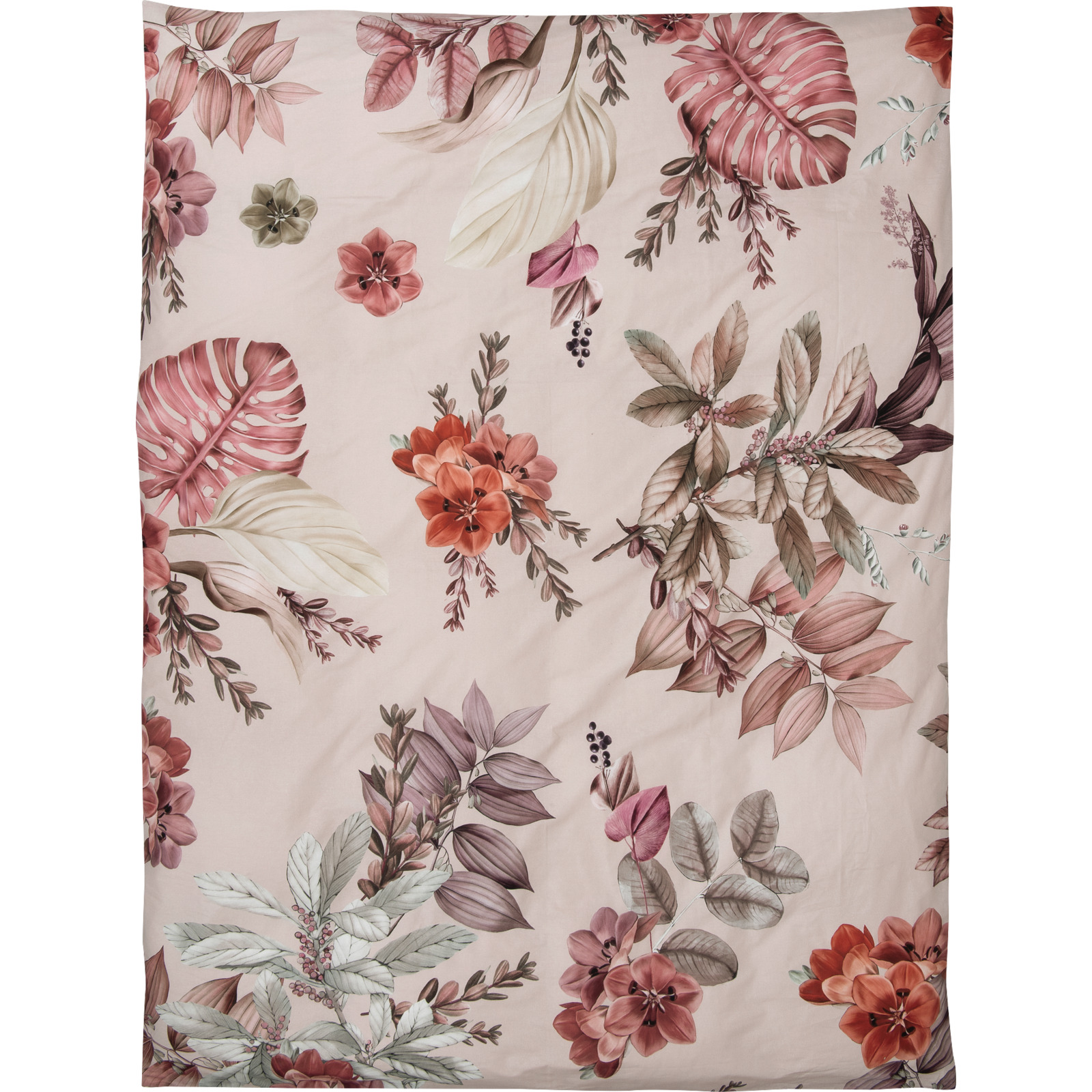 Bettwäsche mit Blüten und Blätter