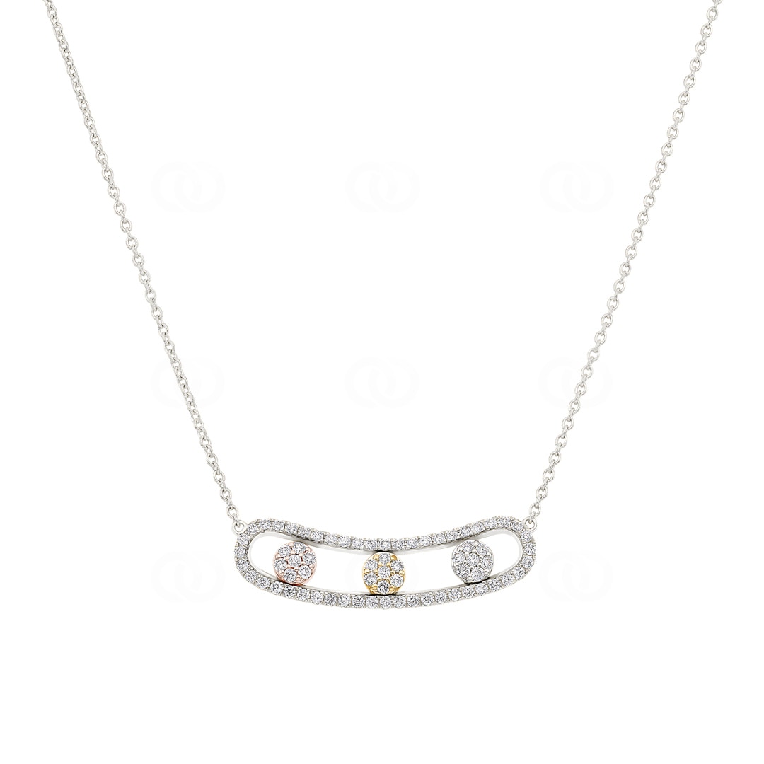 Collier 750/18 K Weissgold mit Diamanten 0.61 ct H/Si