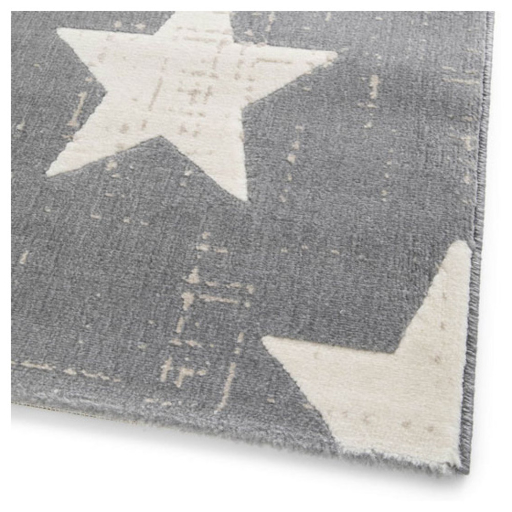 Tapis chambre d'enfant - star vintage - gris foncé - 120 x 170 cm