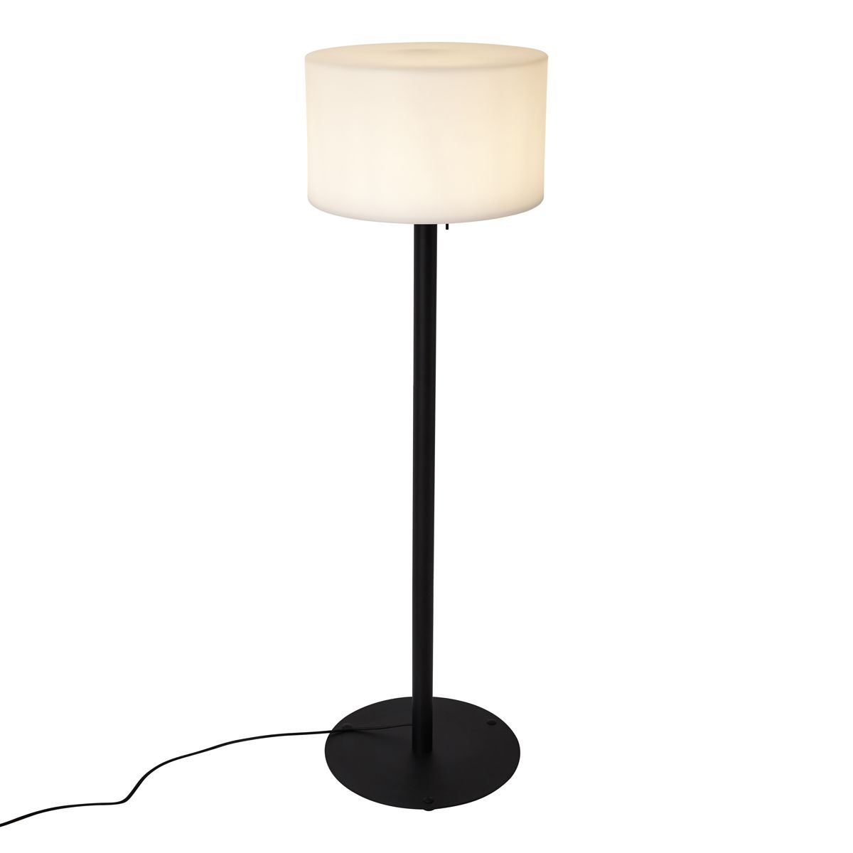 Moderne buiten vloerlamp zwart met witte kap IP44 - Mississippi