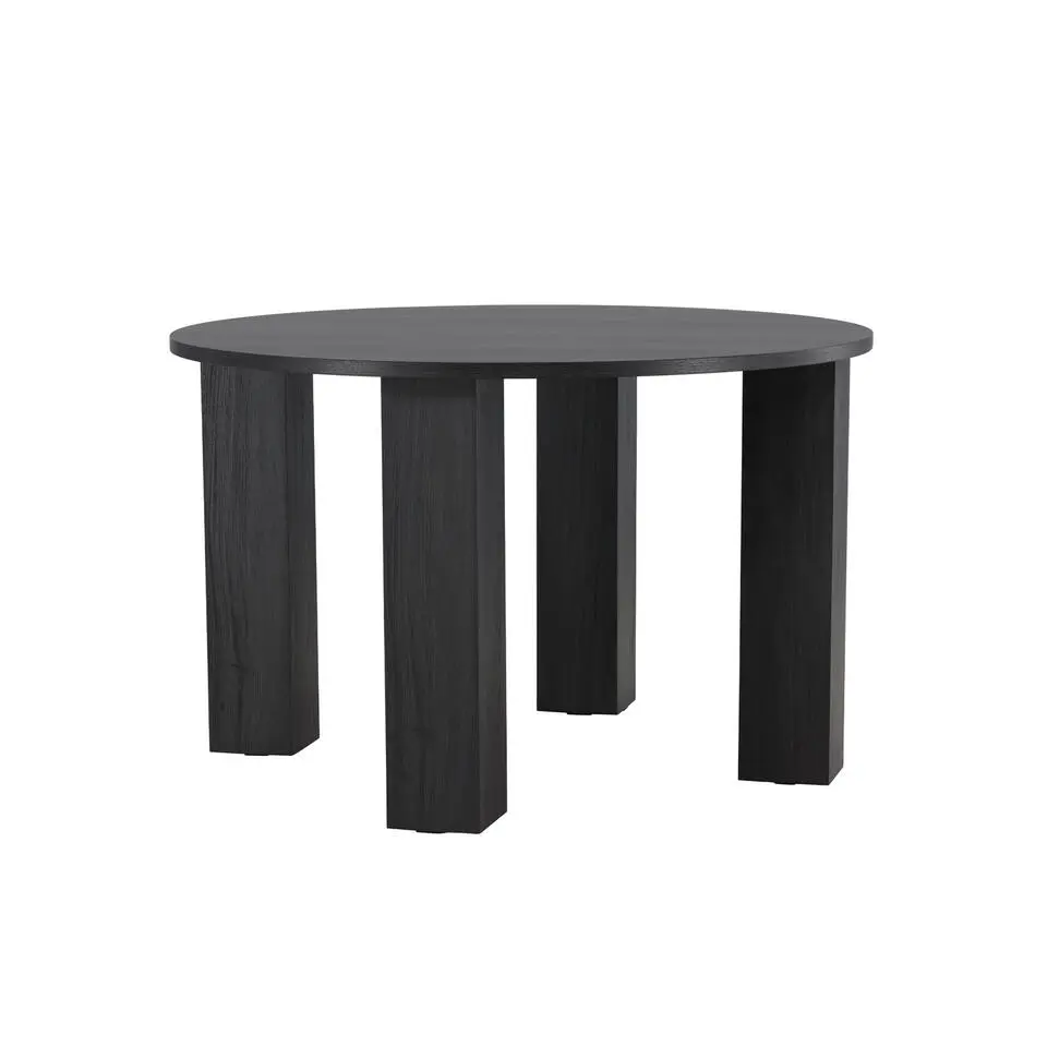 Eettafel Rond - Zwart - 120x120x75cm - Juno