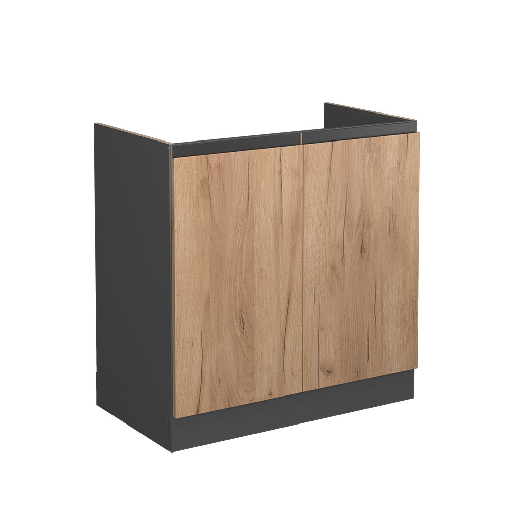 Vicco Spülenunterschrank Küchenschrank Küchenmöbel R-Line J-Shape Anthrazit Eiche 80 cm modern