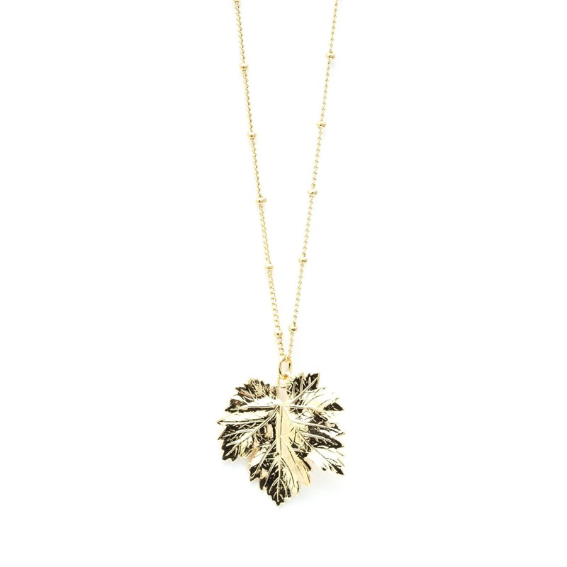 collier feuille doré à l'or fin - HÉRA