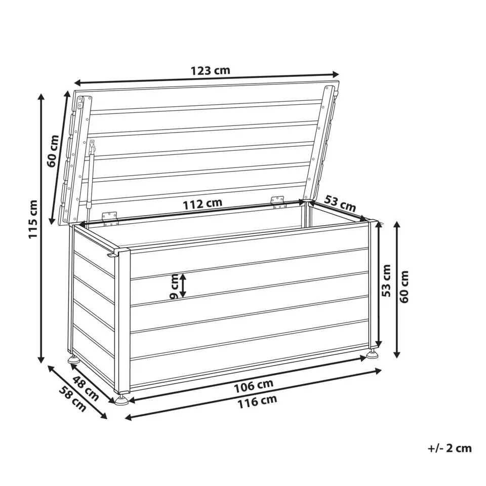 CAMPALTO - Kussenbox - Donkerbruin - 123 x 60 cm - Aluminium
